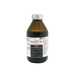 Med Vet International Vetrimycin 200 (Oxytetracycline Hydrochloride) Injection, Sterile Antibiotic, 250mL, Each