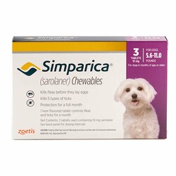 Med Vet International&nbsp;Simparica Chewables For Dogs 5.6 To 11 Pounds, Purple Label (3 Dose X 10)