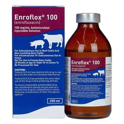 Med Vet International&nbsp;Enroflox Enrofloxacin Injection, 100mg/mL, 250mL