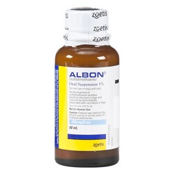 Med Vet International Zoetis Albon (Sulfadimethoxine), 5% Oral Suspension, 2oz