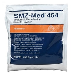 Med Vet International&nbsp;Mz-Med 454 (Sodium Sulfamethazine) Soluble Powder, Antibacterial, 1Lb