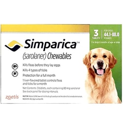 Med Vet International&nbsp;Simparica Chewables For Dogs 44.1 To 88 Pounds, Green Label (3 Dose X 10)