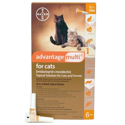 Med Vet International Advantage Multi For Cats Orange, 5.1-9 Lbs, 6 Pack,