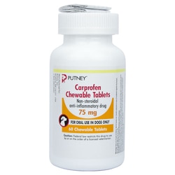 Med Vet International Putney Carprofen Chewable Tablets, 75mg, 60ct.