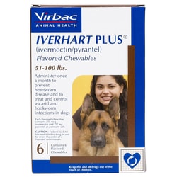Med Vet International&nbsp;Iverhart Plus For Large Dogs, 51-100 Lbs., 6 Monthly Doses