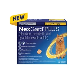Med Vet International&nbsp;Nexgard Plus Parasite Protections, 17Lbs - 33Lbs, 3 Month Supply