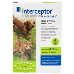 Med Vet International Interceptor Green Tablets, 6 Monthly Doses