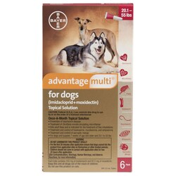 Med Vet International&nbsp;Advantage Multi For Dogs Red, 20.1-55Lbs, 6 Pack