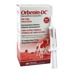 Med Vet International Orbenin-Dc Intramammary Infusion, Short Tip, 1 Dose, 12 Syringes