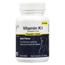 Med Vet International Vitamin K1 Chewable Tablets, 50mg, 50ct.