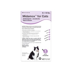 Med Vet International&nbsp;Midamox For Cats, 9.1 To 18 Pounds, Purple Label, 6 Dose