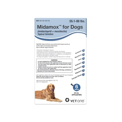 Med Vet International&nbsp;Midamox For Dogs, 55.1 To 88 Pounds, Blue Label, 6 Dose