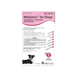 Med Vet International Midamox For Dogs, 20.1 To 55 Pounds, Red Label, 6 Dose