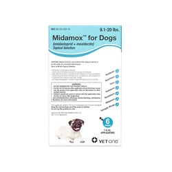 Med Vet International Midamox For Dogs, 9.1 To 20 Pounds, Teal Label, 6