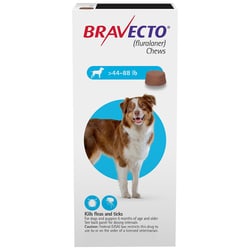 Med Vet International Merck, Bravecto Canine Large, 44-88Lbs, 1000mg, 10 Chew