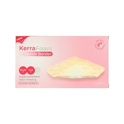 Med Vet International Foam Dressing Kerrafoam Gentle Border 4 X 8 inch With Border Film Backing Silicone Adhesive Rectangle Sterile, Cwl1012, 50/Case