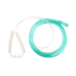 Med Vet International&nbsp;Dynarex Nasal Oxygen Cannula Cushion Tip w/Advantage Ear Foam, 7', Pediatric/Standard Connector, 50/Case