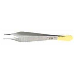 Med Vet International&nbsp;Miltex Padgett Adson Dressing Forceps, 4-7/8in, Standard, Tungsten Carbide, Cross-Serrated Tips, German, Pm-2500