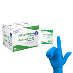 Med Vet International Dynarex Nitrile Exam Gloves in A Bag, Large, Powder-Free, Blue, 500 Pairs