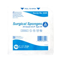 Med Vet International Dynarex Surgical Gauze Sponge - Sterile 10'S, 4"