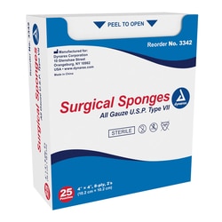 Med Vet International Dynarex Surgical Gauze Sponge - Sterile 2'S, 4