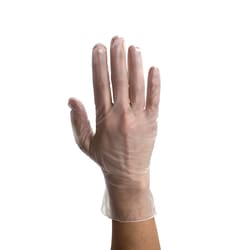 Med Vet International Dynarex Safe-Touch Vinyl Exam Gloves, Small, Powder-Free, Clear, 1000/Case
