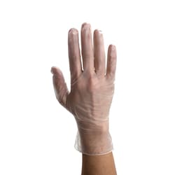 Med Vet International Dynarex Safe-Touch Vinyl Exam Gloves, Medium, Blue, Powder-Free, 1000/Case