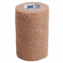 Med Vet International 3M Coban Cohesive Bandage, 4 inch X 5 Yard, Self-Adherent Closure, Tan, Nonsterile, Standard Compression, 1584, Each