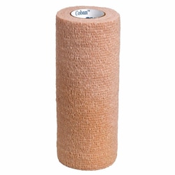 Med Vet International Cohesive Bandage 3M Coban 6 inch X 5 Yard Self-Adherent Closure Tan Nonsterile Standard Compression, 1586, 12/Case