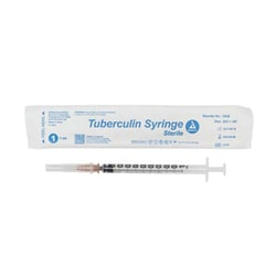 Med Vet International&nbsp;Dynarex Tuberculin Non-Safety Syringe - Luer Slip, 26g, 3/8