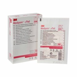 Med Vet International Adhesive Dressing 3M Medipore 3-1/2 X 4 inch Soft Cloth Rectangle White Sterile, 3566, 25/Box