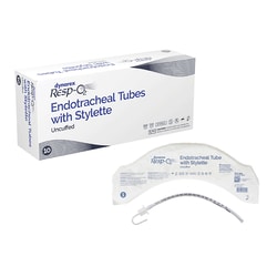 Med Vet International&nbsp;Dynarex Endotracheal Tubes w/ Stylette - Uncuffed, 5.0 mm, 10/Box