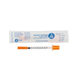 Med Vet International Dynarex insulin Syringe, Individually Wrapped, 27g, 1/2