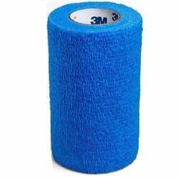 Med Vet International Cohesive Bandage 3M Coban 4 inch X 5 Yard Self-Adherent Closure Blue Nonsterile Standard Compression, 1584B, 18/Case