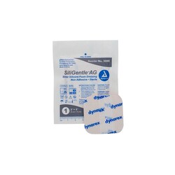 Med Vet International Dynarex Sterile Siligentle Ag Silver Silicone Foam Dressing, 2