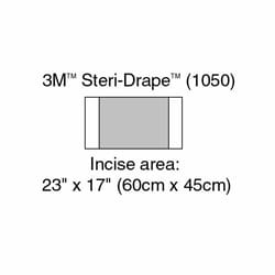 Med Vet International Surgical Drape 3M Steri-Drape Large Incise Drape 17 W X 23 L inch Sterile, 1050, 40/Case