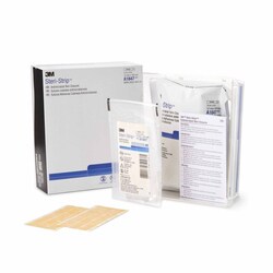 Med Vet International&nbsp;Antimicrobial Skin Closure Strip Steri-Strip Antimicrobial 1/2 X 4 inch Nonwoven Material Reinforced Strip Tan, A1847, 6 Strips/Pack, 50 Packs/Box