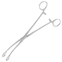 Med Vet International&nbsp;Miltex Vantage Foerster Sponge Forceps, 9.5in., Curved, Serrated Jaws