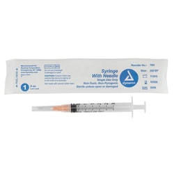 Med Vet International&nbsp;Dynarex Syringe With Needle - Luer Lock, 25g, 5/8