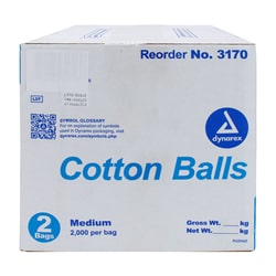 Med Vet International Medium Cotton Balls - Non-Sterile, 4000/Case