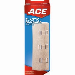 Med Vet International Elastic Bandage 3M Ace 6 inch X 5-1/3 Foot Clip Detached Closure Tan Nonsterile Standard Compression, 207315, 36/Case
