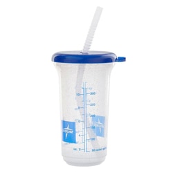 Med Vet International Sparkly Carafe: Clear And Sporty With Graduations, Straw, Blue Lid And Medline Logo. 16-oz, 60/Case