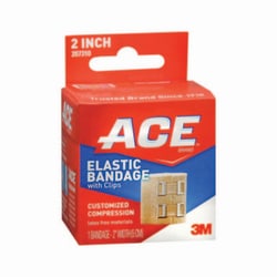 Med Vet International Elastic Bandage 3M Ace 2 inch Width Clip Detached Closure Tan Nonsterile Standard Compression, 207310, Each