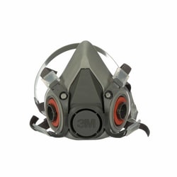 Med Vet International 3M 6000 Reusable Respirator industrial Half Face 4 Point Adjustable Head Strap Medium Gray / White, 7000001933, 24/Case