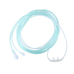 Med Vet International&nbsp;Dynarex Etco2 Nasal Sampling Cannula, 14' (4.2 M) Tubing w/Male Luer, Adult/Standard 02 Tubing Connector, 25/Case