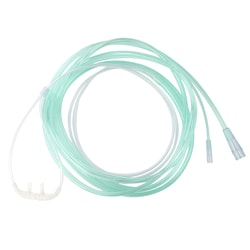 Med Vet International&nbsp;Dynarex Etco2 Nasal Sampling Cannula, 10' (3.0 M) Tubing w/Female Luer, Adult/Standard 02 Tubing Connector, 25/Case