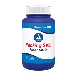 Med Vet International&nbsp;Dynarex Packing Strip, Plain, Sterile, 1/2