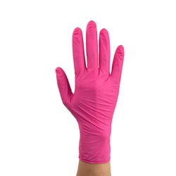 Med Vet International Dynarex Aloeskin Nitrile Exam Gloves w/Aloe, Medium, Rose, Powder-Free, 1000/Case