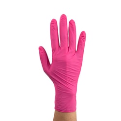 Med Vet International Dynarex Aloeskin Nitrile Exam Gloves w/Aloe, Large, Rose, Powder-Free, 1000/Case