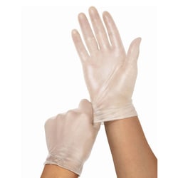 Med Vet International Exam Gloves, Powder Free, Clear, Large, 1500/Case
